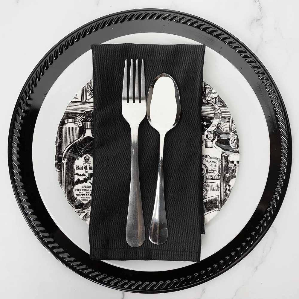 Cloth Dinner Table Napkin Black Soft Absorbent Lightweight 100% Cotton