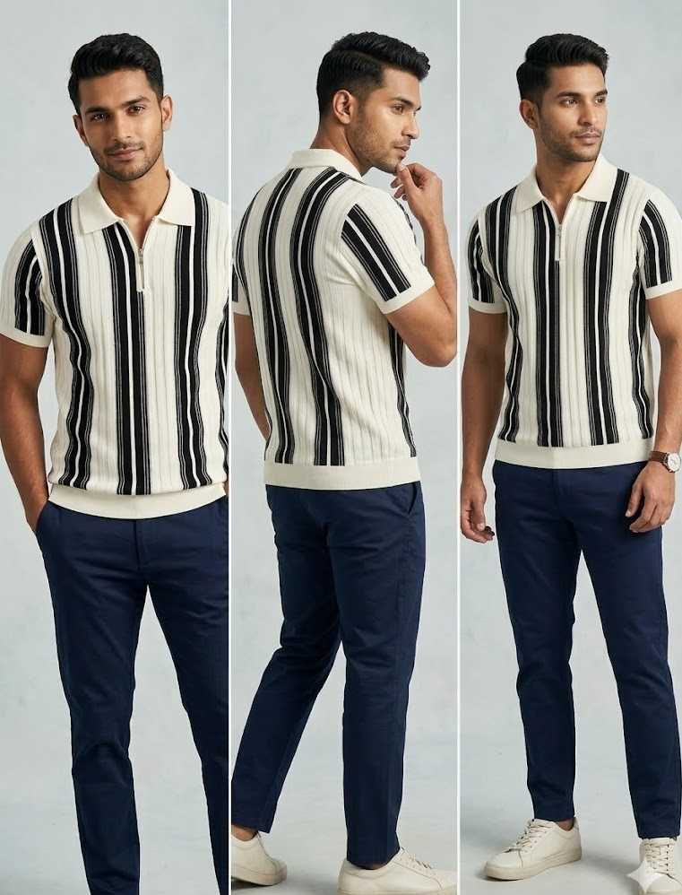 Imported Round Neck Zipper t shirt for Men/Boys