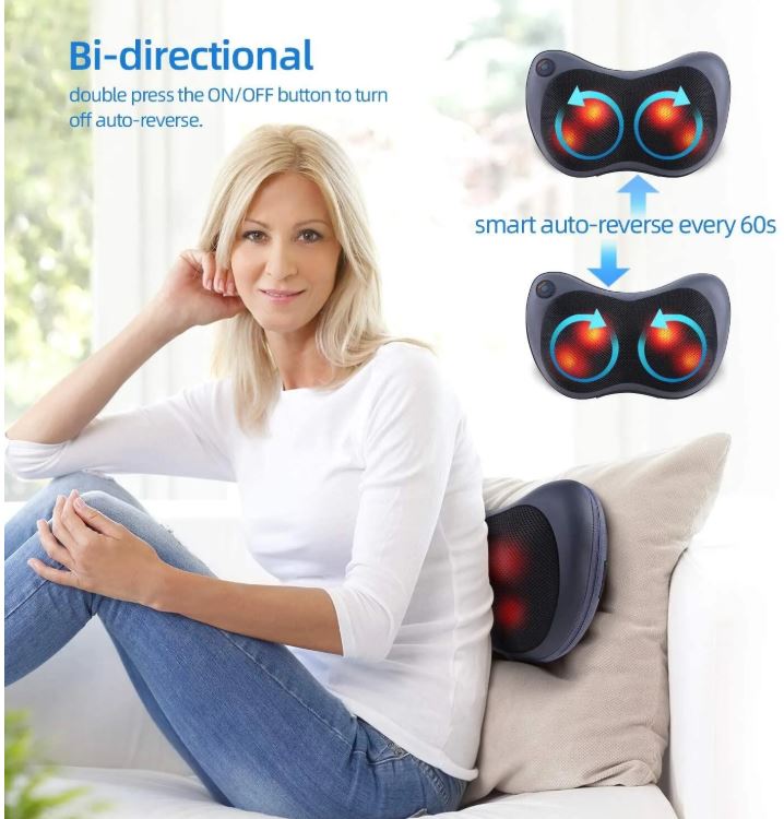 Head Neck Body Massage Pillow Heating Kneading Home Car Dual Use Body Cervical Lumbar Waist Leg Pain Relief Massager Health Care