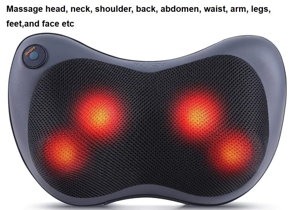 Head Neck Body Massage Pillow Heating Kneading Home Car Dual Use Body Cervical Lumbar Waist Leg Pain Relief Massager Health Care