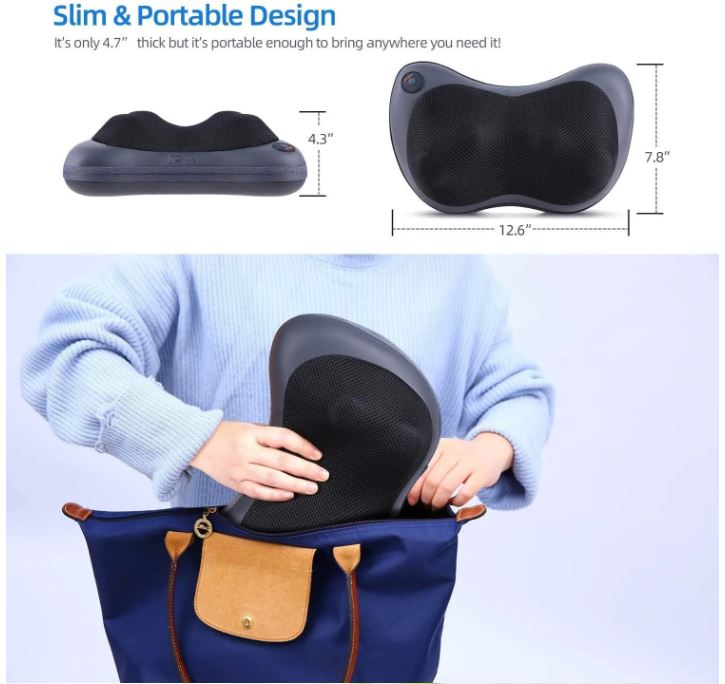 Head Neck Body Massage Pillow Heating Kneading Home Car Dual Use Body Cervical Lumbar Waist Leg Pain Relief Massager Health Care