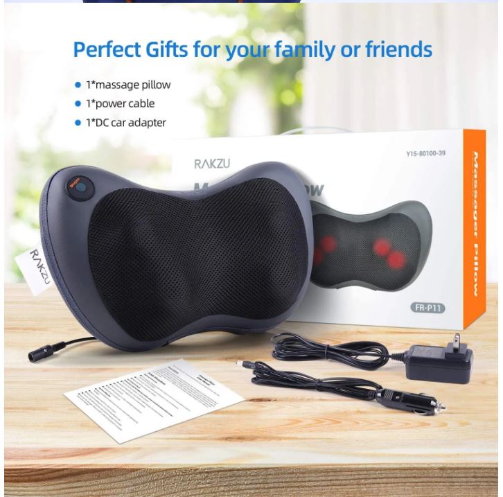 Head Neck Body Massage Pillow Heating Kneading Home Car Dual Use Body Cervical Lumbar Waist Leg Pain Relief Massager Health Care