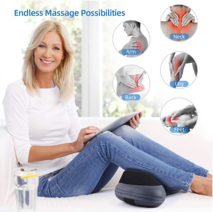 Head Neck Body Massage Pillow Heating Kneading Home Car Dual Use Body Cervical Lumbar Waist Leg Pain Relief Massager Health Care