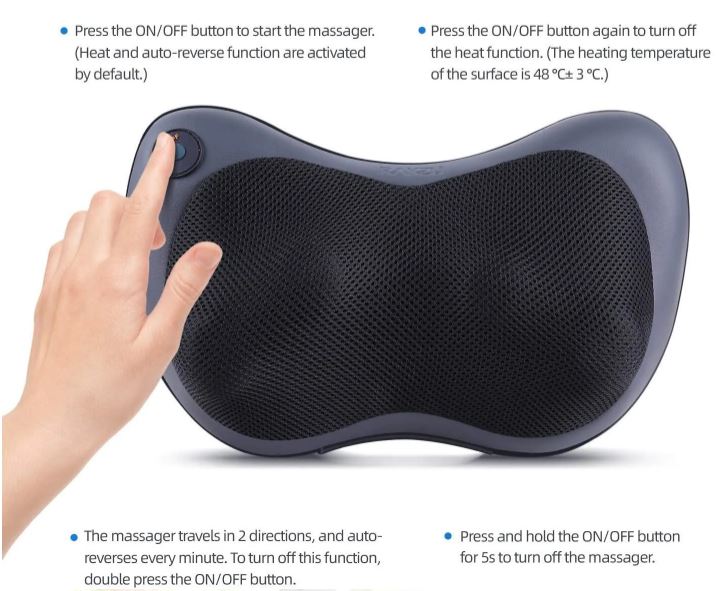 Head Neck Body Massage Pillow Heating Kneading Home Car Dual Use Body Cervical Lumbar Waist Leg Pain Relief Massager Health Care