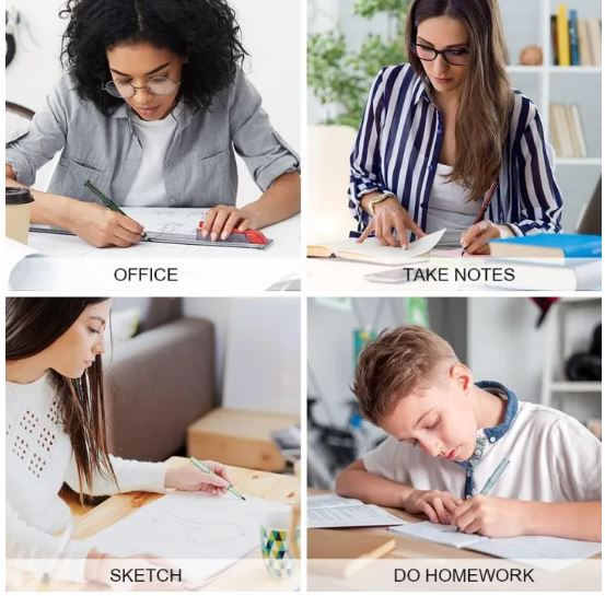 PACK OF 12 Unlimited/Infinity Magic Pencil with Eraser. Replacement Nibs Tree-Friendly Cute Forever Pencil for Kids Writing, Sketch, Drawings Pens Inkless Pen