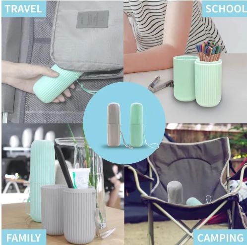 Toothbrush Travel Case, Portable Travel Toothbrush Holder Case, Toothbrush Case Set for Camping, Traveling, Home, School, Business, Bathroom Toothbrush Organizer Travel Toothbrush Toothpaste Make Up Brushes Portable Toothbrush Cup Case