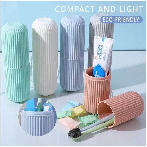 PACK OF 2 Toothbrush Travel Case, Portable Travel Toothbrush Holder Case, Toothbrush Case Set for Camping, Traveling, Home, School, Business, Bathroom Toothbrush Organizer Travel Toothbrush Toothpaste Make Up Brushes Portable Toothbrush Cup Case