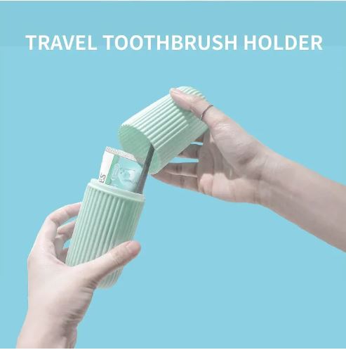 PACK OF 2 Toothbrush Travel Case, Portable Travel Toothbrush Holder Case, Toothbrush Case Set for Camping, Traveling, Home, School, Business, Bathroom Toothbrush Organizer Travel Toothbrush Toothpaste Make Up Brushes Portable Toothbrush Cup Case