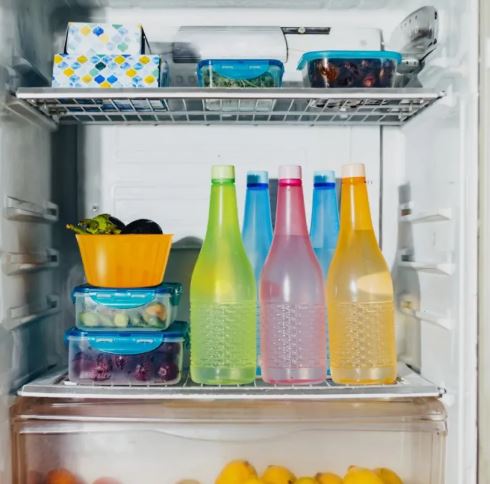 Pack Of 4 Plastic Jumbo Water Bottles Super Cool Water Drink Bottles Fridge and Refrigerator Water Bottles Smart Drink Plastic Water Bottle Fridge Water Bottle for Gym, Home, Travel, School, Kid, Juice, Drinks High Quality Multi Color 1.2 Ltr Each
