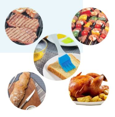Combo Of 2 - Cake Spatula & Bbq Oil Brush Silicone Brush and Spatula Pair - 2 in 1 set, Baking, Decorating, BBQ