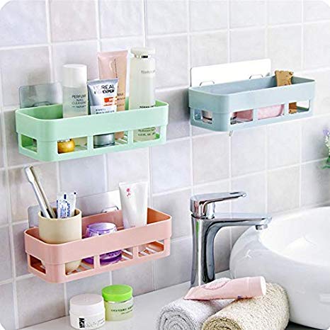Bathroom Storage Rectangular Rack Organizer No Drill for Shower Soap Shampoo Holder Toilet Storage Accessories with Drainage hole