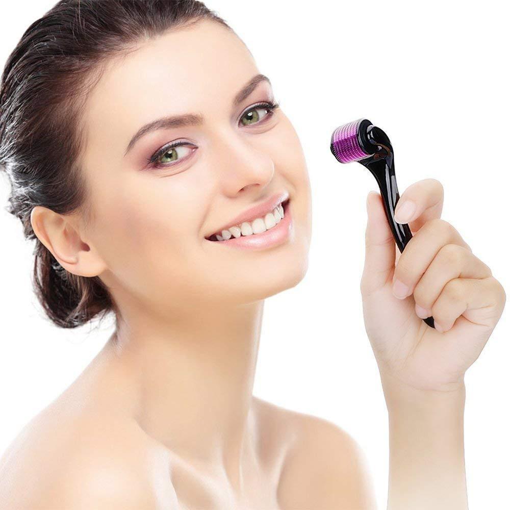 Meso Roller 0.5mm Micro Anti Bacterial Needle Derma Roller for Wrinkles Stretch Marks Cellulite Anti Aging & Better Skincare Absorption Micro Needling Rejuvenation System
