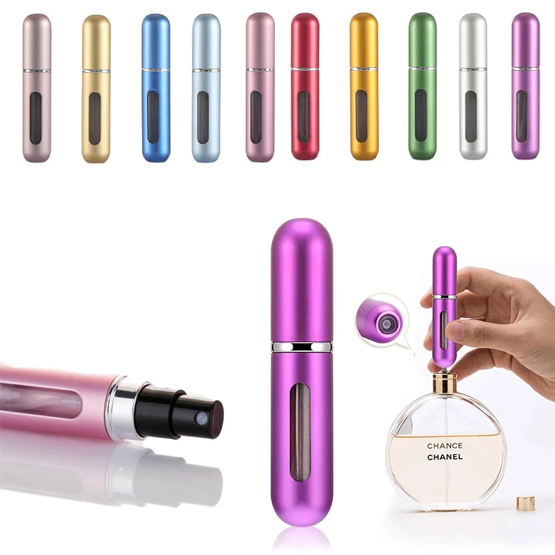 Refillable 5ml Refillable Mini Perfume Spray Bottle Aluminum Spray Atomizer Portable Travel Cosmetic Container Perfume Bottle