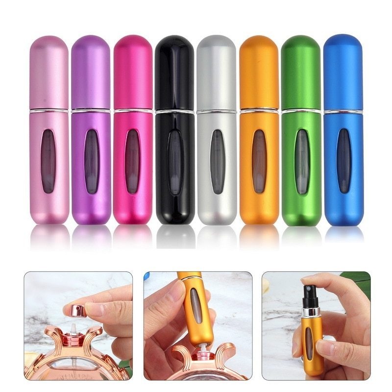 5ml Portable Refillable Perfume Spray Bottle - Pocket-Sized, Reusable Travel Atomizer for Fragrances & Essential Oils, PVC-Free