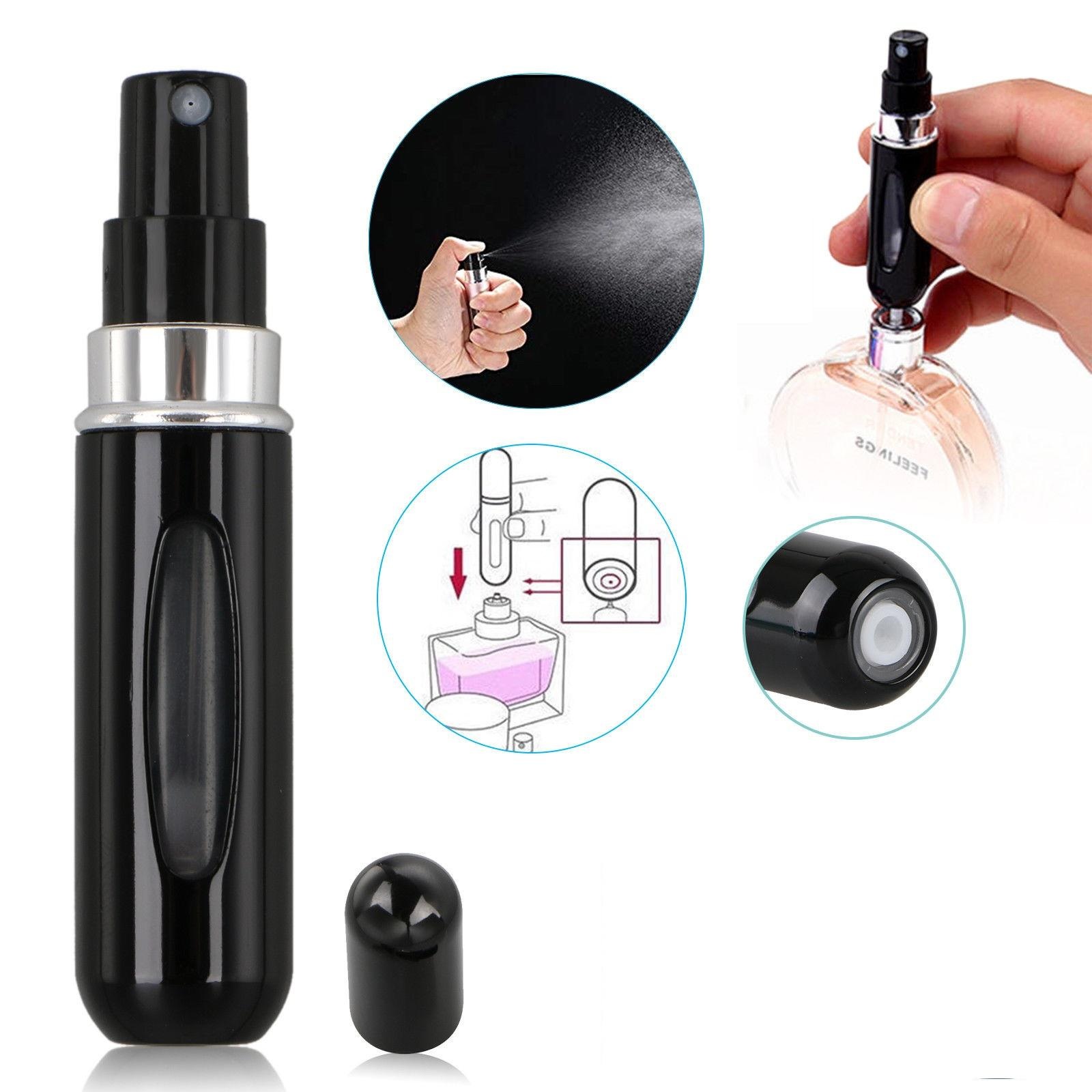 5ml Portable Refillable Perfume Spray Bottle - Pocket-Sized, Reusable Travel Atomizer for Fragrances & Essential Oils, PVC-Free