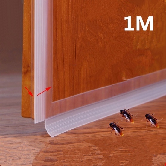 Transparent Windproof (Dust Proof) Silicone Sealing Strip Bar Door Bottom Self-adhesive Sealing Strip Prevent Duster and Pests Size 100 CM