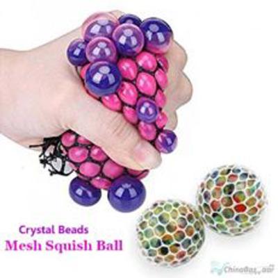 Magic Colour Changeable Grape Mesh Squish Ball Stress Release Toy Squeezing Rubber Vent Grape Ball, Hand Wrist Toy