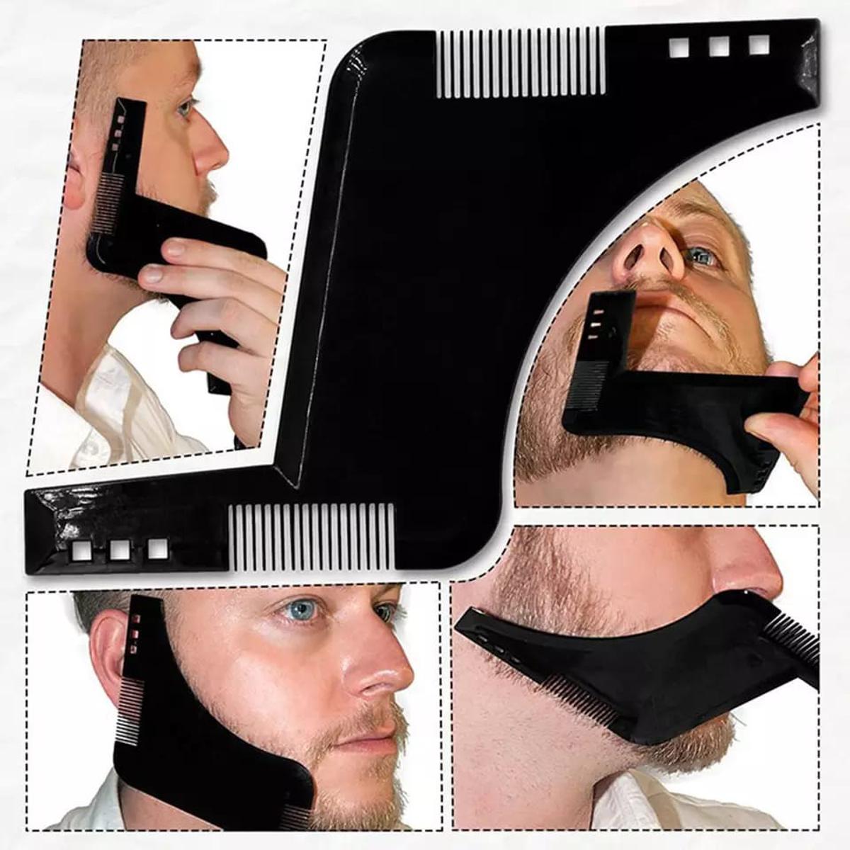 Beard Shaping Tool 8 in 1 Comb Multi-liner Beard Shaper Template Kit - Works with any Beard Razor Electric Trimmers