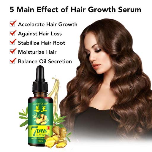 7 Day Ginger Oil Natural Hair Loss Treatement Effective Fast Growth Hair Care 30ML
