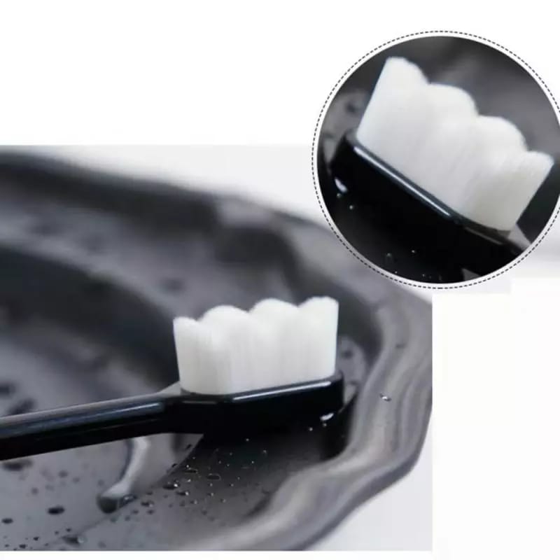 Ultra Fine Soft Toothbrush Nano Bristle Adult Tooth Brush Teeth Deep Cleaning Dental Oral Care Antibacterial Gum Health Hygiene Super Micro Toothbrushes For Sensitive Gums Fiber Thin Hair Whitening Superfine Thick Bristled Cleansing Handle Multicolour