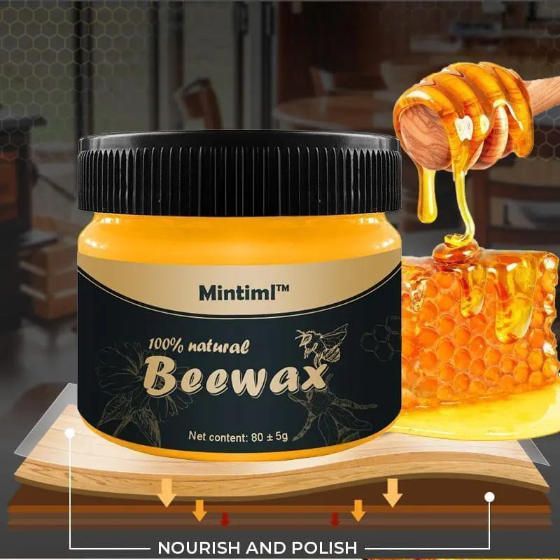 Beeswax Furniture Polish for Wood – 100% Natural Wood Wax, 85G – Restores & Protects Wooden Tables, Chairs, Cabinets – Non-Toxic, Eco-Friendly, Vegan-Friendly Polish with Shine & Long-Lasting Finish