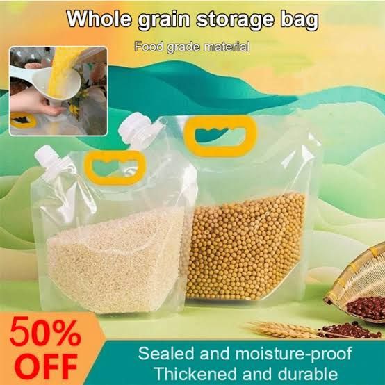 Sealed Storage Bag Grains Moisture-Proof Insect-Proof Transparent Thickened Portable Food-Grade Bag Rice Packaging Bag