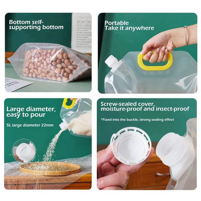 kitchen storage bag grain moisture-proof sealed bag insect-proof transparent portable food-grade storage bag