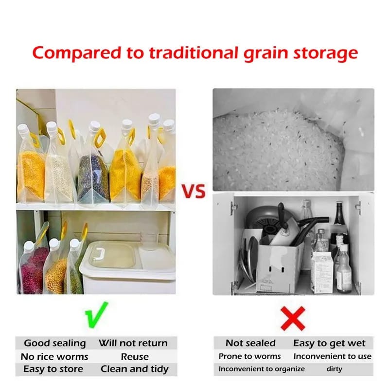 kitchen storage bag grain moisture-proof sealed bag insect-proof transparent portable food-grade storage bag