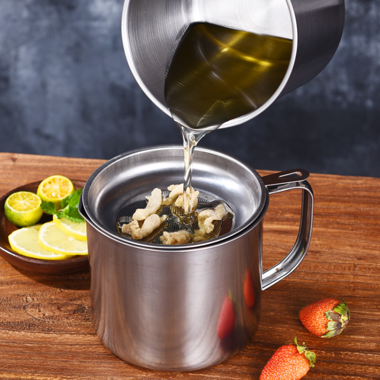 1.3L Stainless Steel Filter Separator Oil Storage Pot for Kitchen Tools Household Bekas Asingkan Minyak Oil Filter Pot Oil Pot
