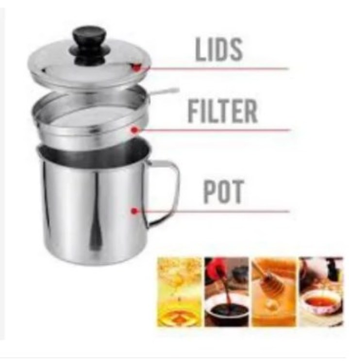 1.3L Stainless Steel Filter Separator Oil Storage Pot for Kitchen Tools Household Bekas Asingkan Minyak Oil Filter Pot Oil Pot