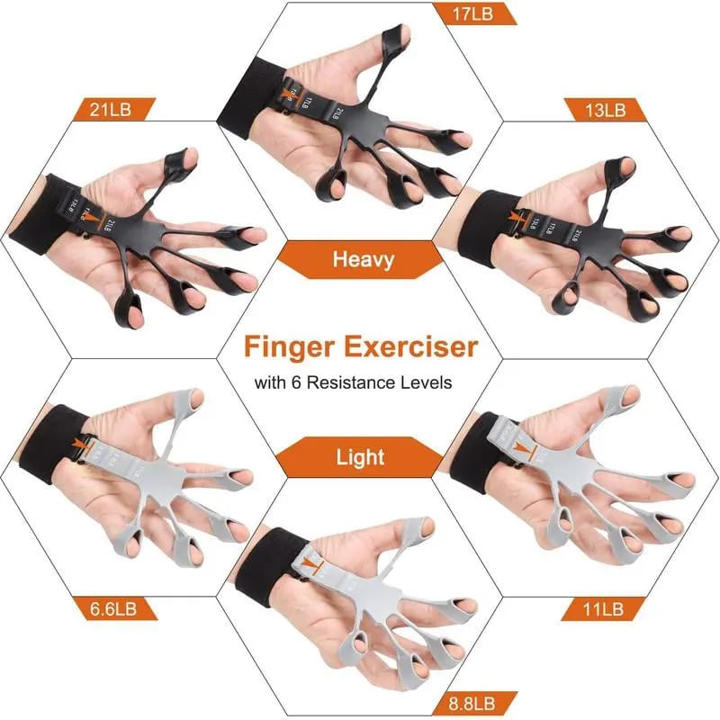 Finger Gripper - Guitar Finger Exerciser Hand Strengthener Hand Trainer - Hand Gripper - Exercise Tool - Silicone Made Strong Body Building - Grip training equipment