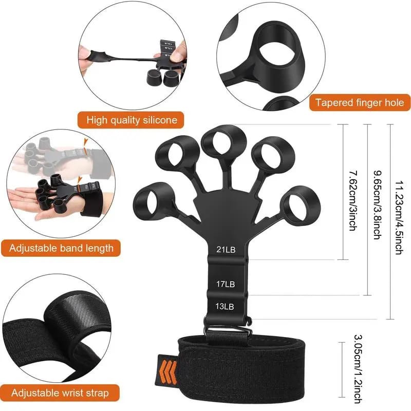 Finger Gripper - Guitar Finger Exerciser Hand Strengthener Hand Trainer - Hand Gripper - Exercise Tool - Silicone Made Strong Body Building - Grip training equipment