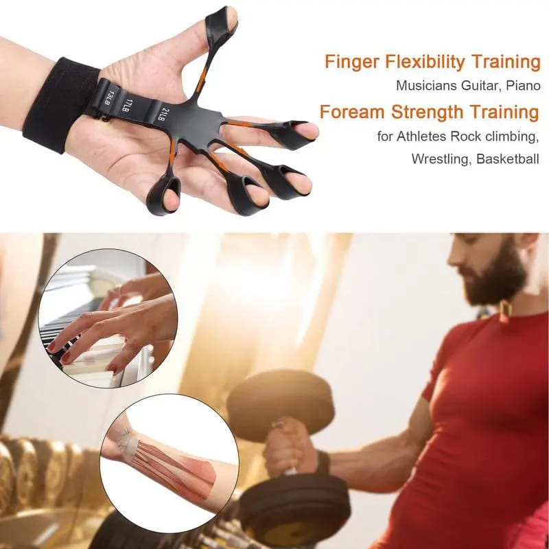 Finger Gripper - Guitar Finger Exerciser Hand Strengthener Hand Trainer - Hand Gripper - Exercise Tool - Silicone Made Strong Body Building - Grip training equipment