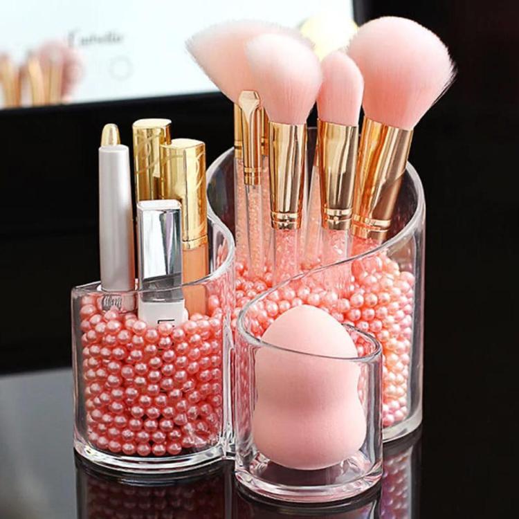 "Elevate Your Vanity: The Ultimate Transparent Acrylic Makeup Organizer - A Stylish Solution for Lipsticks, Nail Polishes, Eyebrow Pencils, and More!"