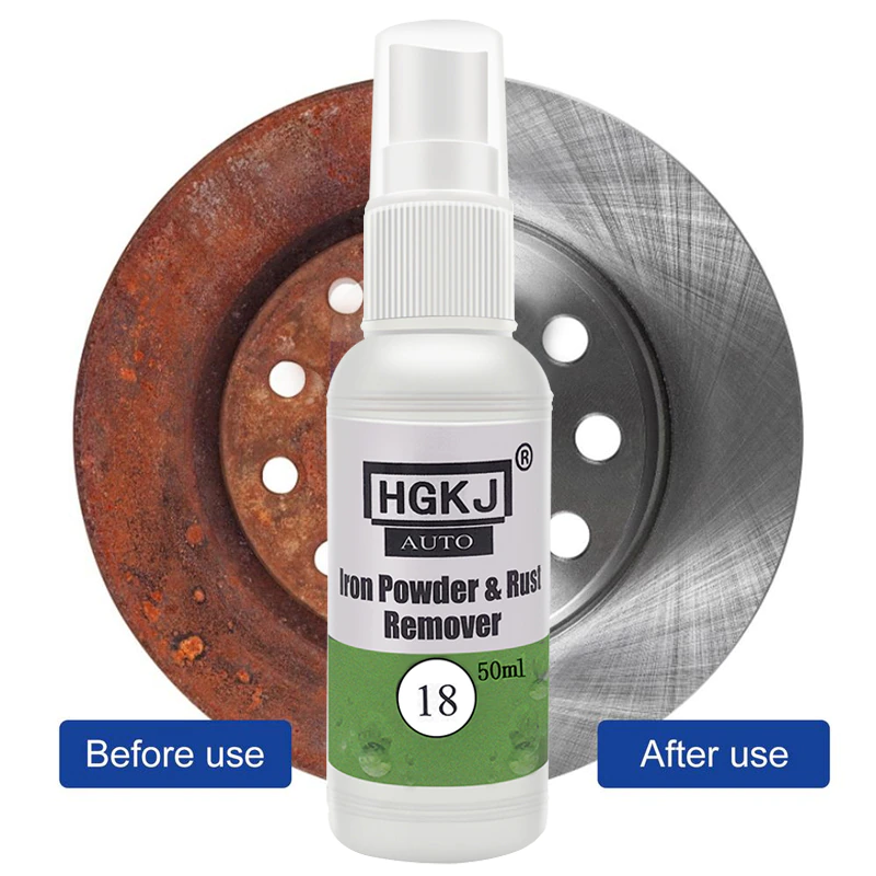 HGKJ 18, 50ML Car Anti Rust Spray Wheel Steel Powder Polishing Chrome Paint Rust Remover Scratches Repair Car Cleaning