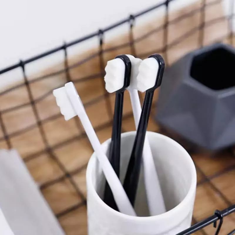 Ultra Fine Soft Toothbrush Nano Bristle Adult Tooth Brush Teeth Deep Cleaning Dental Oral Care Antibacterial Gum Health Hygiene Super Micro Toothbrushes For Sensitive Gums Fiber Thin Hair Whitening Superfine Thick Wave Bristled Cleansing Handle
