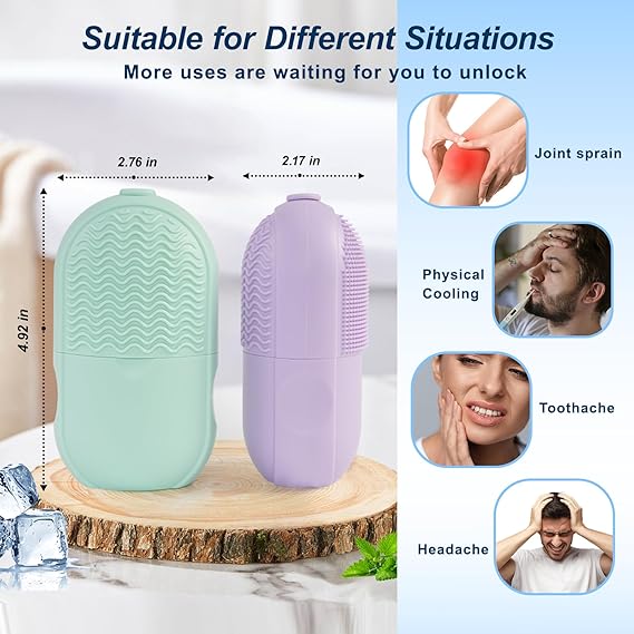 New 2025 Silicone Ice Roller Facial Massage for Cryotherapy - Beauty Skin Care Massage for Collagen Regrowth & Skin Strengthening - Enhance Your Natural Glow/Reusable Facial Treatment to Tighten & Tone Skin & De-Puff The Eye Area