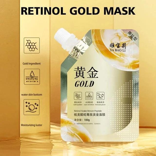 Retinol Gold Mask Deep Moisturizing Brightening Anti-aging Lifting Oil Tear-off Wrinkle Shrink Mud Mask Firming Control Facial 100ML