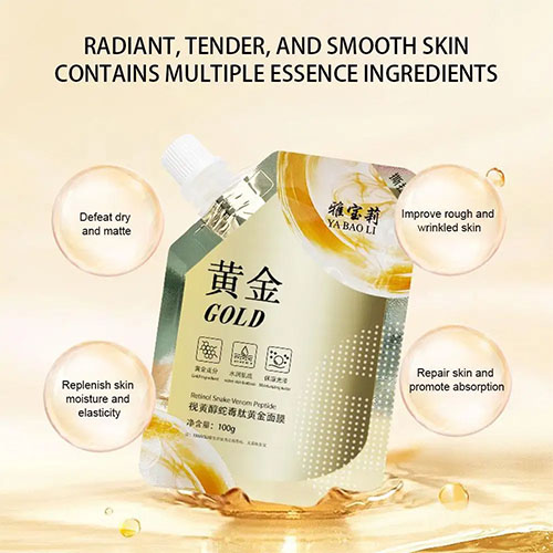 Retinol Gold Mask Deep Moisturizing Brightening Anti-aging Lifting Oil Tear-off Wrinkle Shrink Mud Mask Firming Control Facial 100ML
