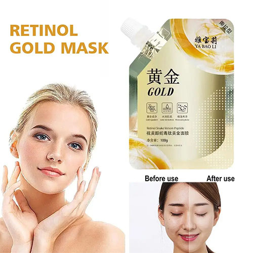 Retinol Gold Mask Deep Moisturizing Brightening Anti-aging Lifting Oil Tear-off Wrinkle Shrink Mud Mask Firming Control Facial 100ML