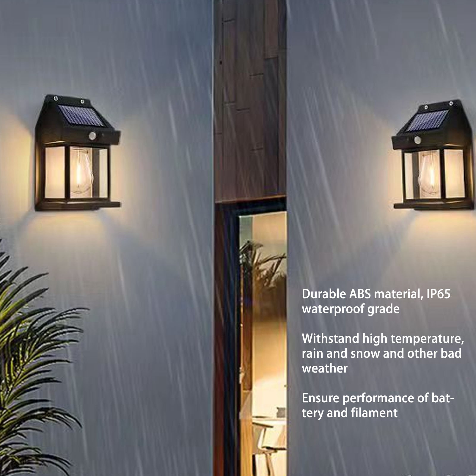 Solar Tungsten Night Lamp Intelligent Motion Sensor Wall Lamp Waterproof Solar Light Outdoor Courtyard Garden Decoration Lantern