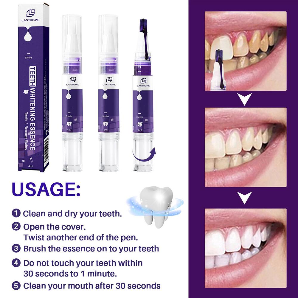 Hismile V34 Teeth Whitening Pen Purple Whitening Toothpaste Dental Whitening Tartar Removal Tooth Cleaning Effective Teeth Whitener 4ml