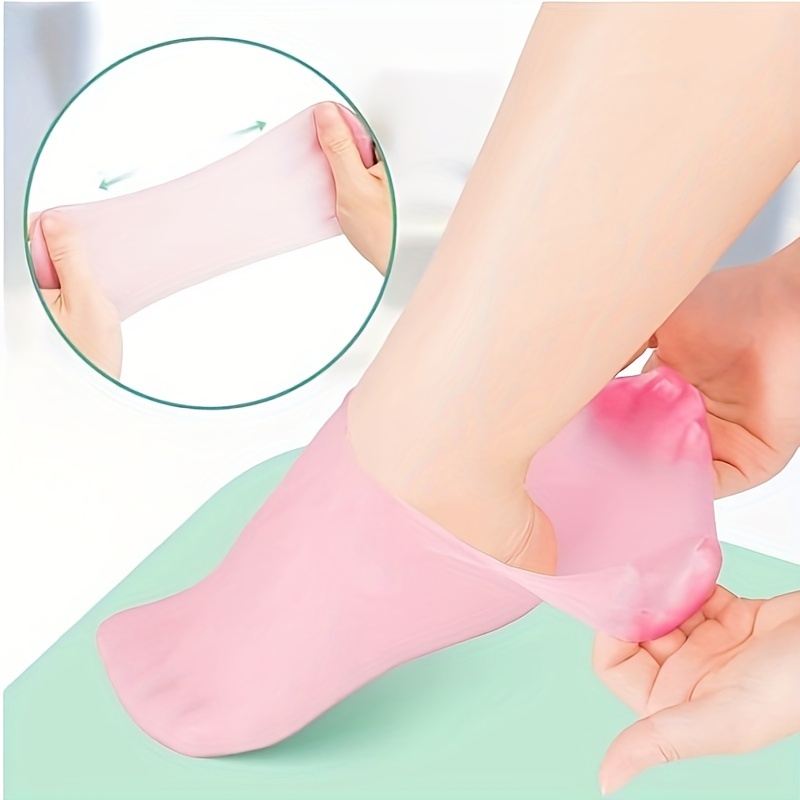 1 Pair Silicone Moisturizing Socks Exfoliating Gel Heel Socks Callus Cracked Dead Skin Remove Protector Pain Relief Foot Care