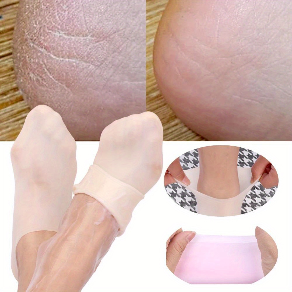 1 Pair Silicone Moisturizing Socks Exfoliating Gel Heel Socks Callus Cracked Dead Skin Remove Protector Pain Relief Foot Care