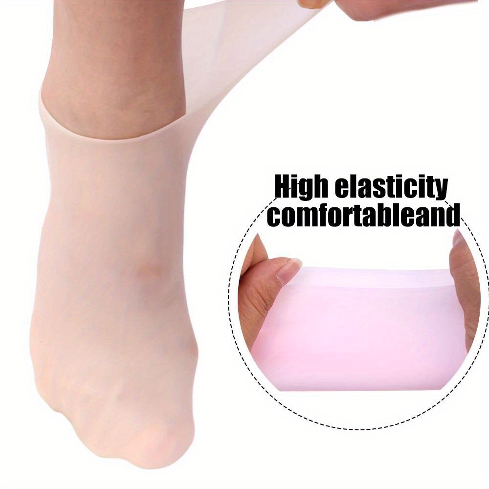 1 Pair Silicone Moisturizing Socks Exfoliating Gel Heel Socks Callus Cracked Dead Skin Remove Protector Pain Relief Foot Care