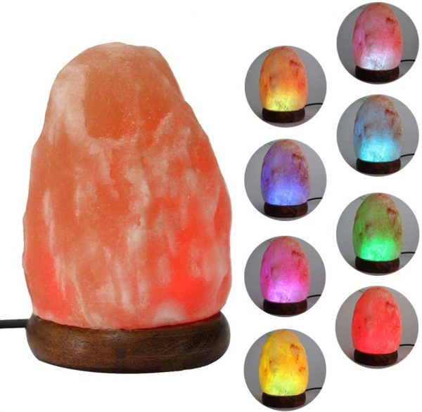 7 Color Changing USB Himalayan Salt Lamp for Home Decoration, Night Light, Pink salt lamp, Salt lamp bulb, Rock salt lamp, Asthma and Allergy Patients to Clean room Atmosphere