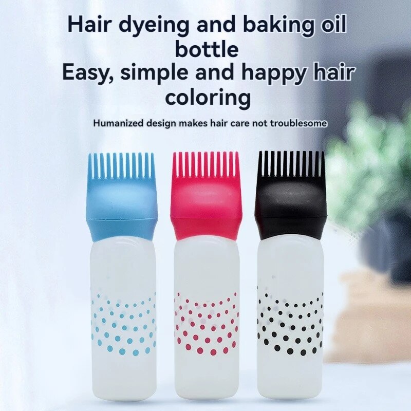 Hair Dye Bottle - Hair Dye Bottle with Comb - Hair Comb Applicator Bottle - Dyeing Bottles Combs - Hair Colouring, Oiling, Dye and Scalp Treatment Bottle (160 ml)
