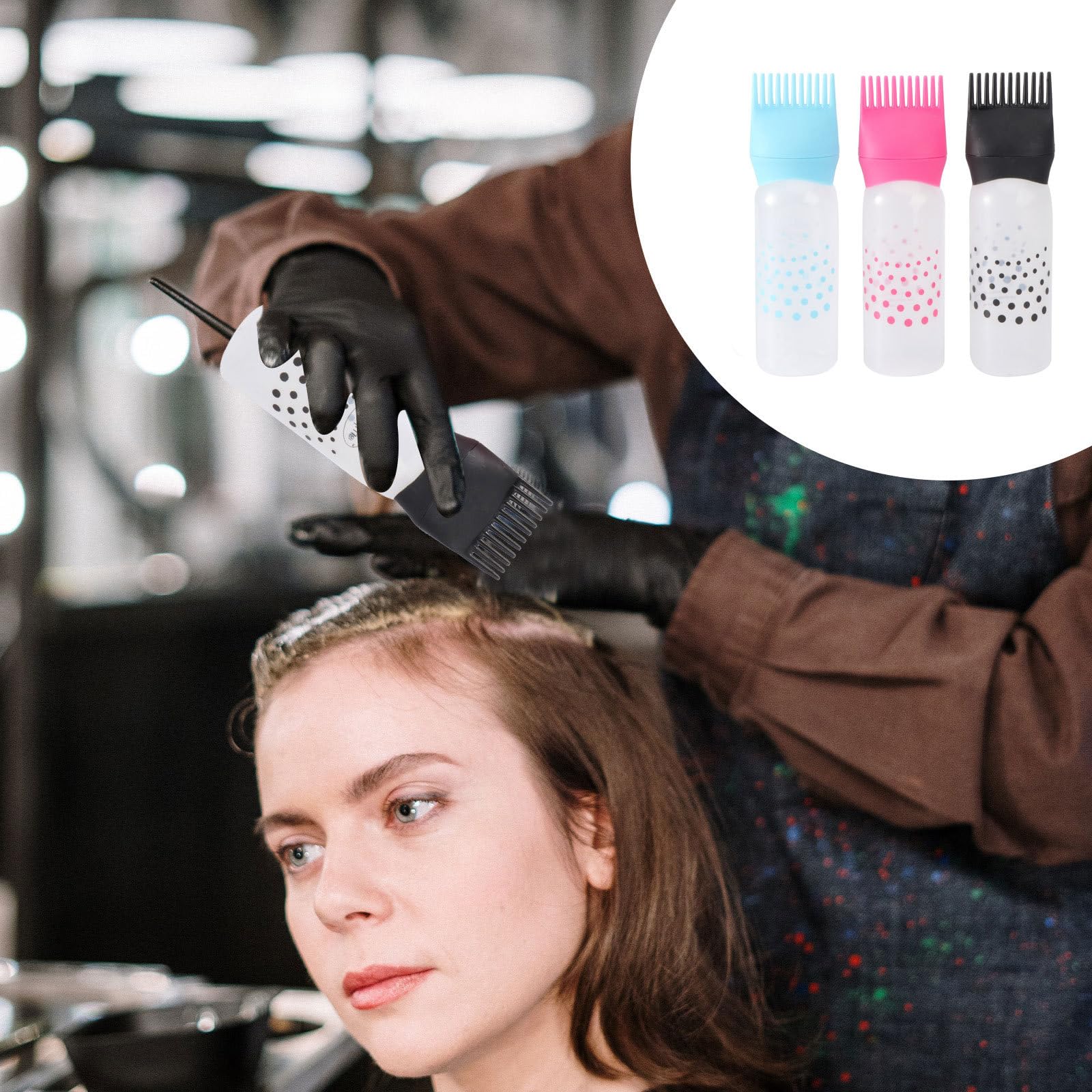 Hair Dye Bottle - Hair Dye Bottle with Comb - Hair Comb Applicator Bottle - Dyeing Bottles Combs - Hair Colouring, Oiling, Dye and Scalp Treatment Bottle (160 ml)