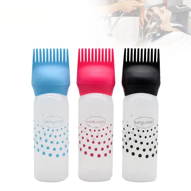 Hair Dye Bottle - Hair Dye Bottle with Comb - Hair Comb Applicator Bottle - Dyeing Bottles Combs - Hair Colouring, Oiling, Dye and Scalp Treatment Bottle (160 ml)