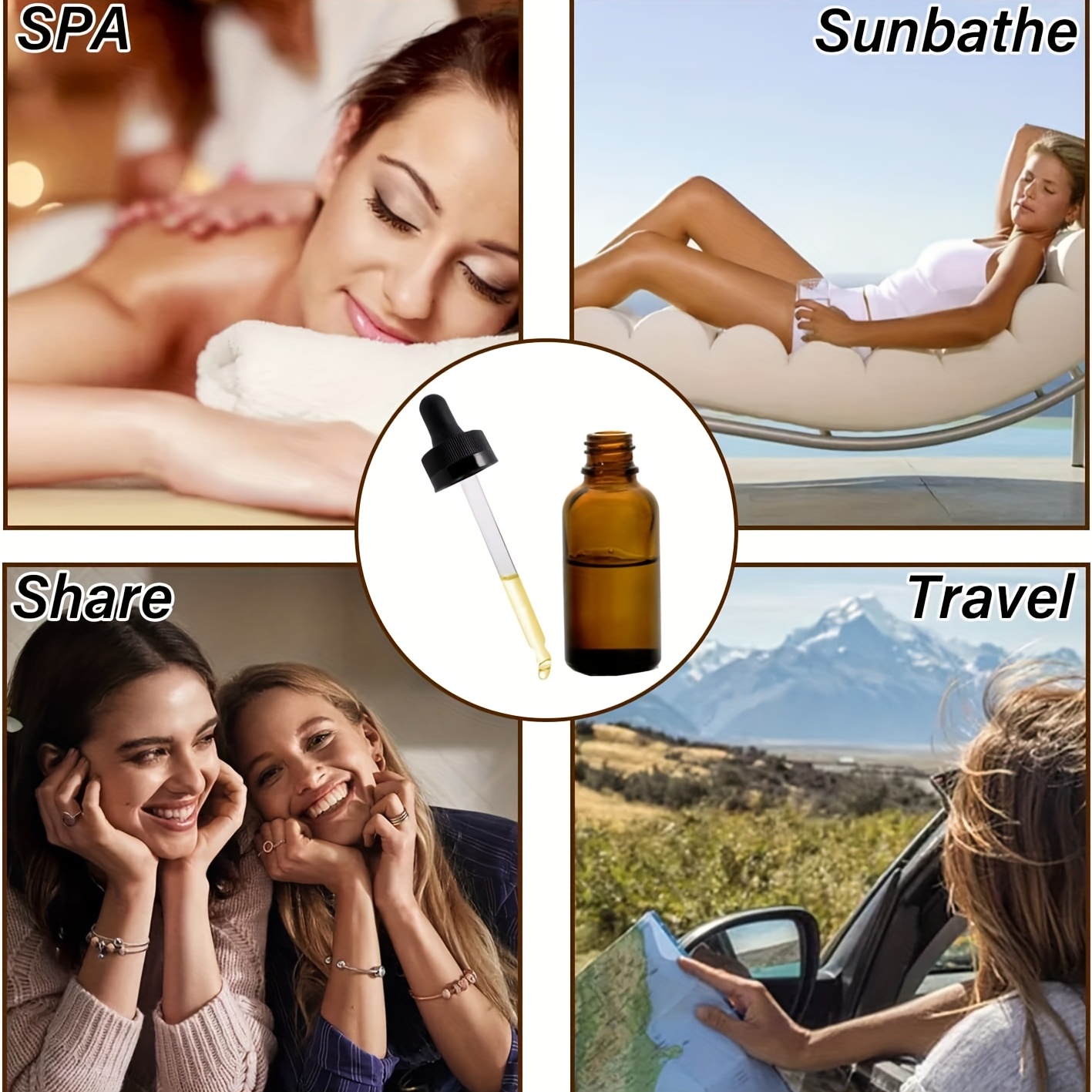 1oz / 30ML  Amber Glass Dropper Bottles Glass Eye Dropper 30ml For Essential Oils, Liquids, Glass Tincture Bottles, Leakproof Travel Bottles for commercial/ salon